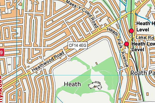 CF14 4EG map - OS VectorMap District (Ordnance Survey)