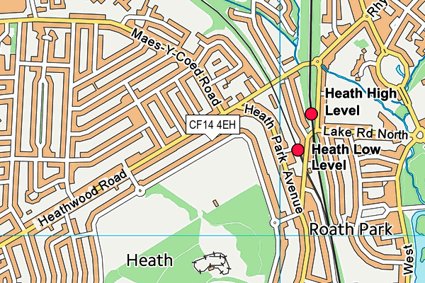 CF14 4EH map - OS VectorMap District (Ordnance Survey)