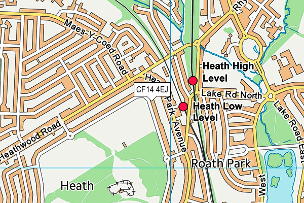 CF14 4EJ map - OS VectorMap District (Ordnance Survey)