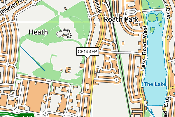 CF14 4EP map - OS VectorMap District (Ordnance Survey)