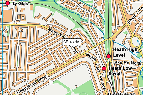 CF14 4HA map - OS VectorMap District (Ordnance Survey)