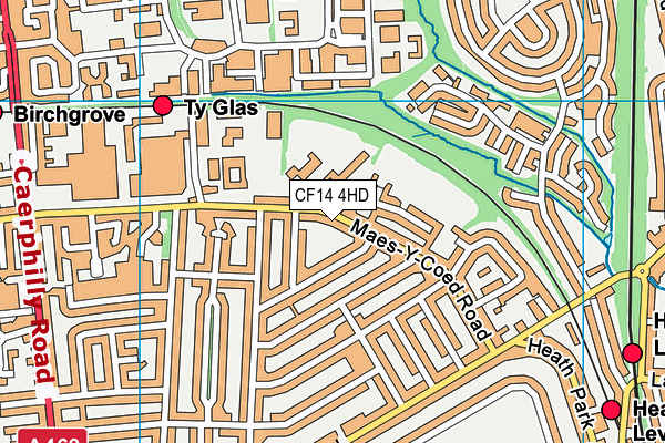 CF14 4HD map - OS VectorMap District (Ordnance Survey)