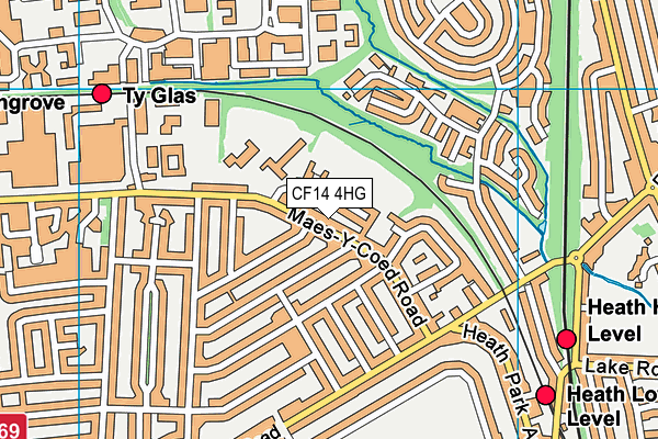 Ton-Yr-Ywen Primary School map (CF14 4HG) - OS VectorMap District (Ordnance Survey)