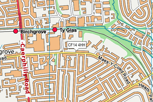 CF14 4HH map - OS VectorMap District (Ordnance Survey)