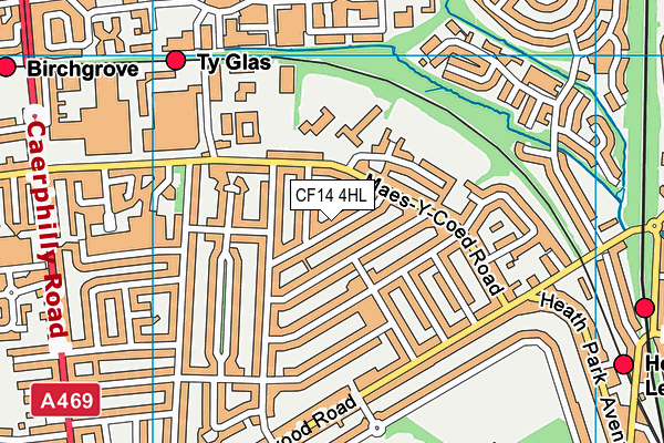 CF14 4HL map - OS VectorMap District (Ordnance Survey)