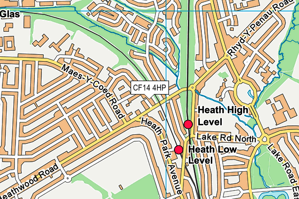 CF14 4HP map - OS VectorMap District (Ordnance Survey)