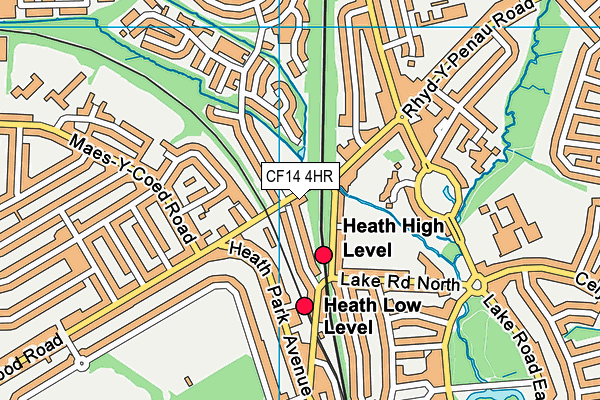 CF14 4HR map - OS VectorMap District (Ordnance Survey)