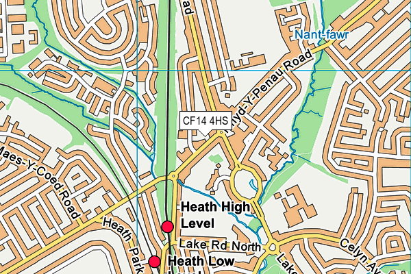 CF14 4HS map - OS VectorMap District (Ordnance Survey)