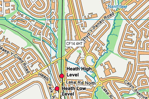 CF14 4HT map - OS VectorMap District (Ordnance Survey)