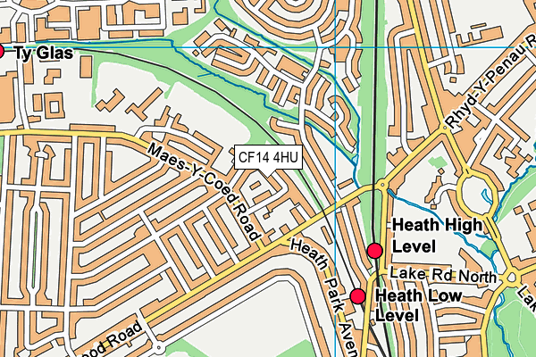 CF14 4HU map - OS VectorMap District (Ordnance Survey)