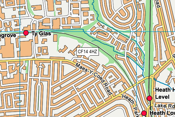 CF14 4HZ map - OS VectorMap District (Ordnance Survey)