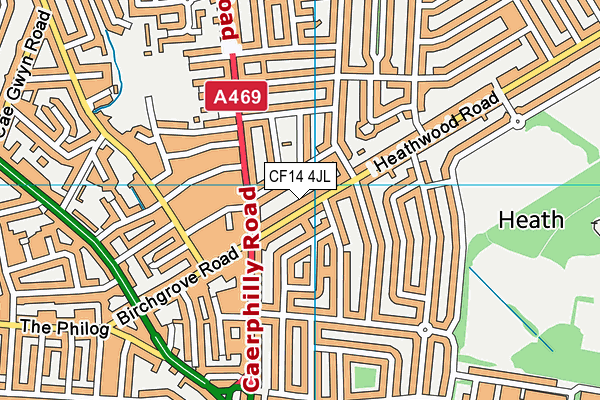 CF14 4JL map - OS VectorMap District (Ordnance Survey)