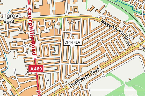 CF14 4LA map - OS VectorMap District (Ordnance Survey)