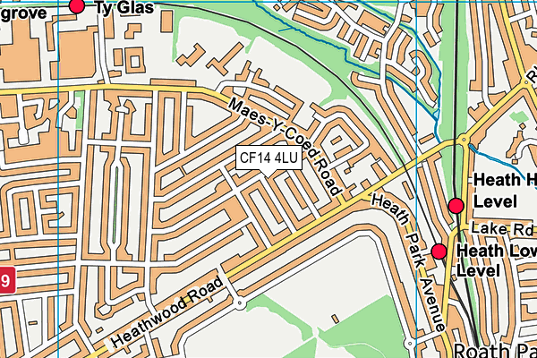 CF14 4LU map - OS VectorMap District (Ordnance Survey)