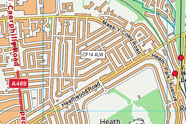 CF14 4LW map - OS VectorMap District (Ordnance Survey)