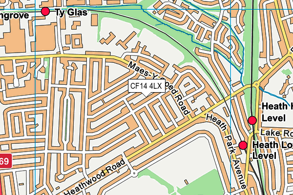 CF14 4LX map - OS VectorMap District (Ordnance Survey)