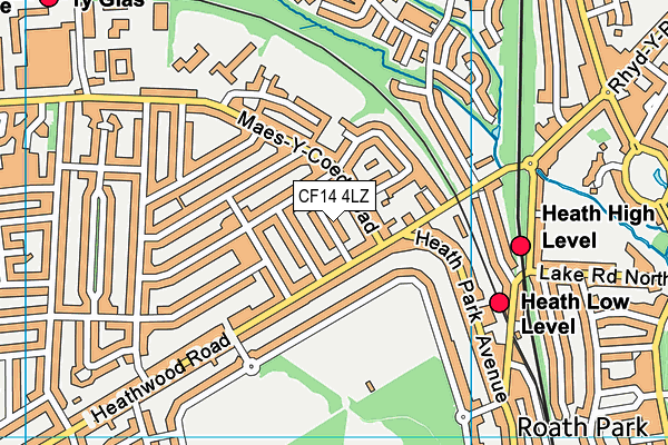 CF14 4LZ map - OS VectorMap District (Ordnance Survey)