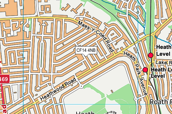 CF14 4NB map - OS VectorMap District (Ordnance Survey)