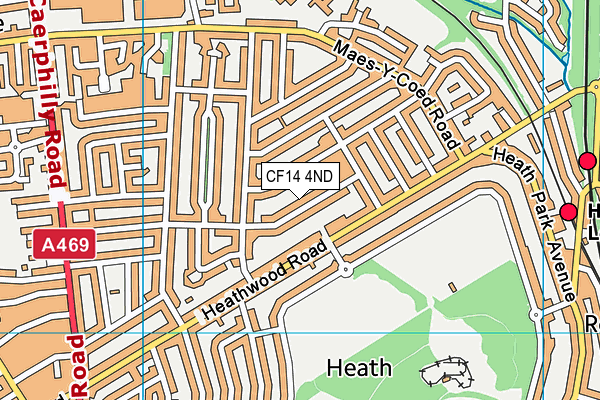 CF14 4ND map - OS VectorMap District (Ordnance Survey)