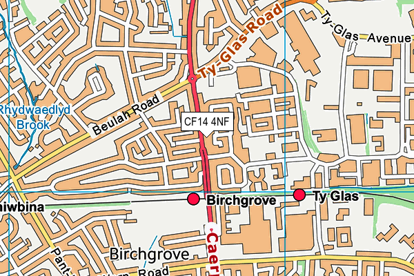 CF14 4NF map - OS VectorMap District (Ordnance Survey)