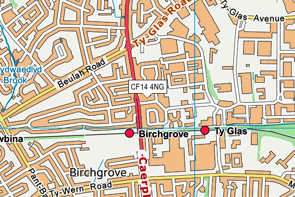 CF14 4NG map - OS VectorMap District (Ordnance Survey)