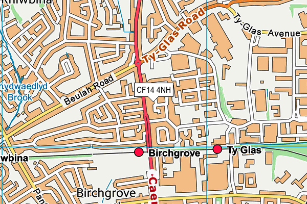 CF14 4NH map - OS VectorMap District (Ordnance Survey)