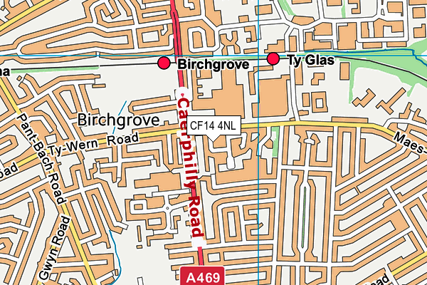 CF14 4NL map - OS VectorMap District (Ordnance Survey)