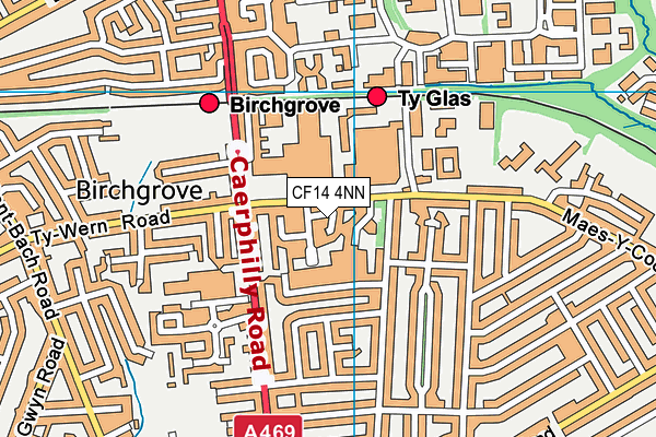 CF14 4NN map - OS VectorMap District (Ordnance Survey)