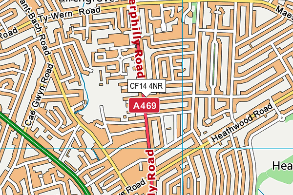 CF14 4NR map - OS VectorMap District (Ordnance Survey)