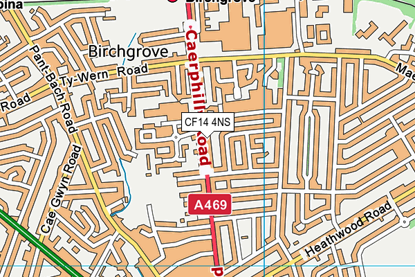 CF14 4NS map - OS VectorMap District (Ordnance Survey)