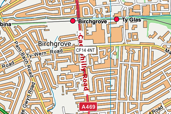 CF14 4NT map - OS VectorMap District (Ordnance Survey)