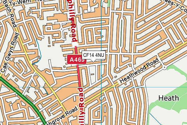 CF14 4NU map - OS VectorMap District (Ordnance Survey)