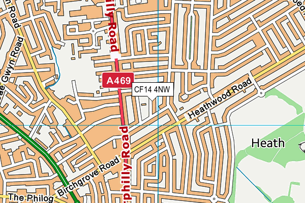 CF14 4NW map - OS VectorMap District (Ordnance Survey)