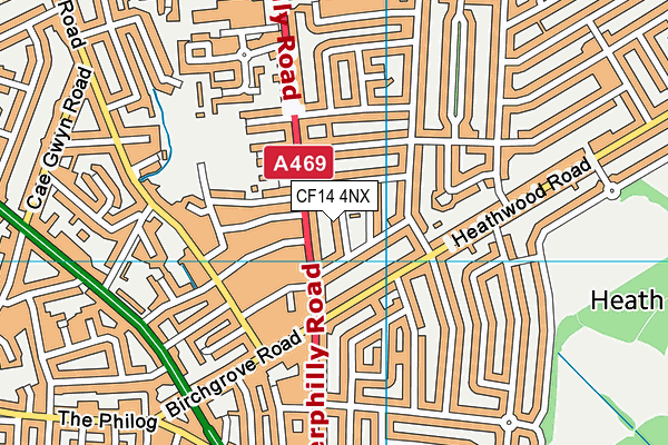 CF14 4NX map - OS VectorMap District (Ordnance Survey)