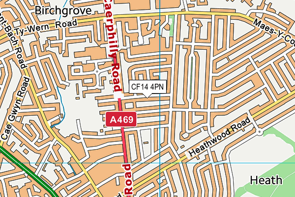 CF14 4PN map - OS VectorMap District (Ordnance Survey)