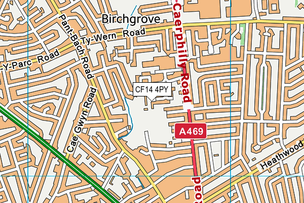 CF14 4PY map - OS VectorMap District (Ordnance Survey)