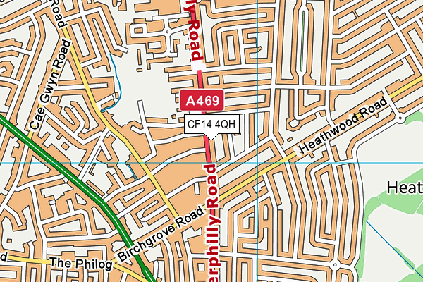 CF14 4QH map - OS VectorMap District (Ordnance Survey)