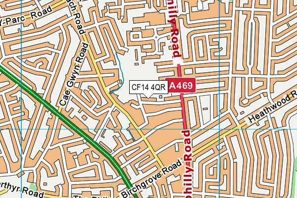 CF14 4QR map - OS VectorMap District (Ordnance Survey)