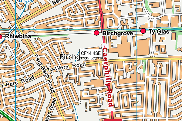 CF14 4SE map - OS VectorMap District (Ordnance Survey)