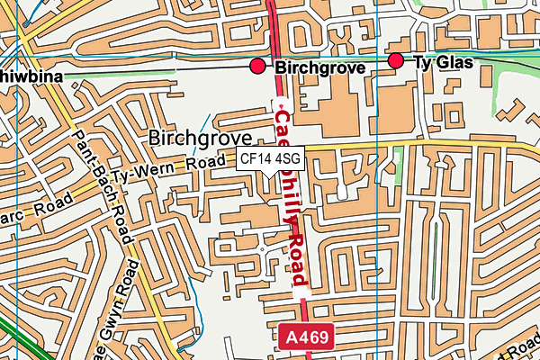 CF14 4SG map - OS VectorMap District (Ordnance Survey)