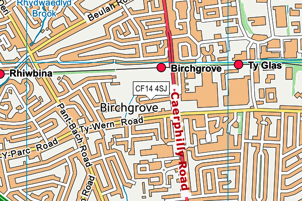 CF14 4SJ map - OS VectorMap District (Ordnance Survey)