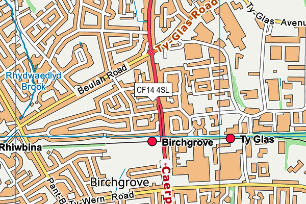 CF14 4SL map - OS VectorMap District (Ordnance Survey)