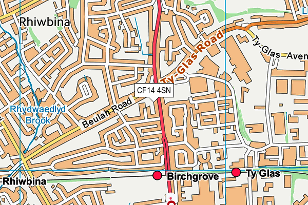 CF14 4SN map - OS VectorMap District (Ordnance Survey)