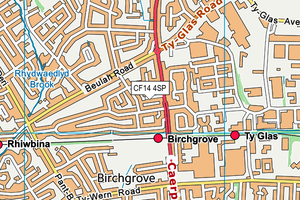 CF14 4SP map - OS VectorMap District (Ordnance Survey)