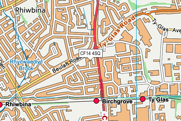 CF14 4SQ map - OS VectorMap District (Ordnance Survey)