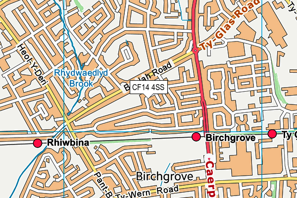 CF14 4SS map - OS VectorMap District (Ordnance Survey)