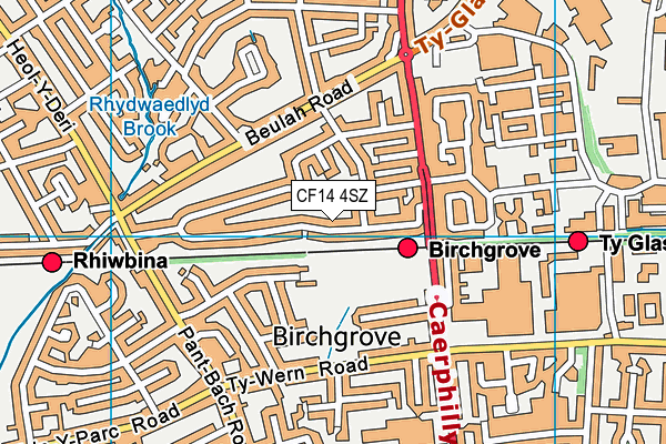 CF14 4SZ map - OS VectorMap District (Ordnance Survey)