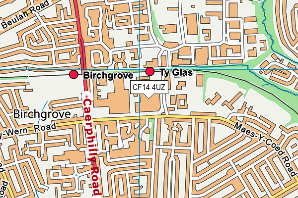 CF14 4UZ map - OS VectorMap District (Ordnance Survey)