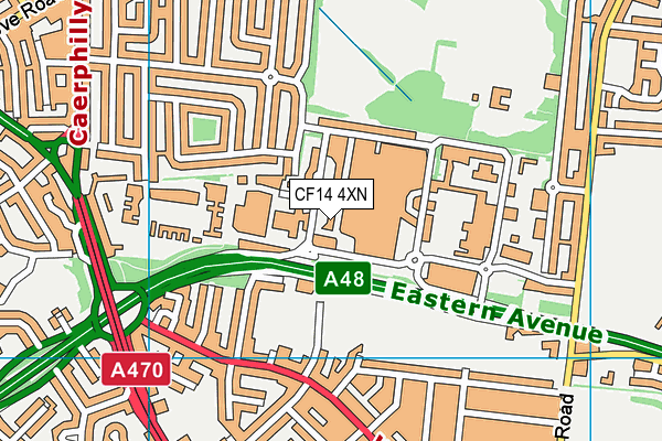 CF14 4XN map - OS VectorMap District (Ordnance Survey)