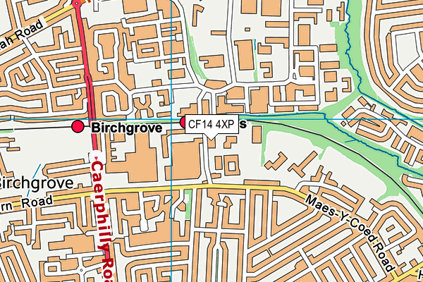 CF14 4XP map - OS VectorMap District (Ordnance Survey)